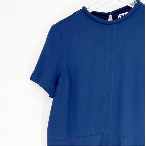 Babe NYC Silk Pocket Front Mini Dress 6 Blue - Picture 3 of 6